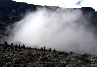 Clouds cover Barranco wall on Karanga Trail CIMG1392